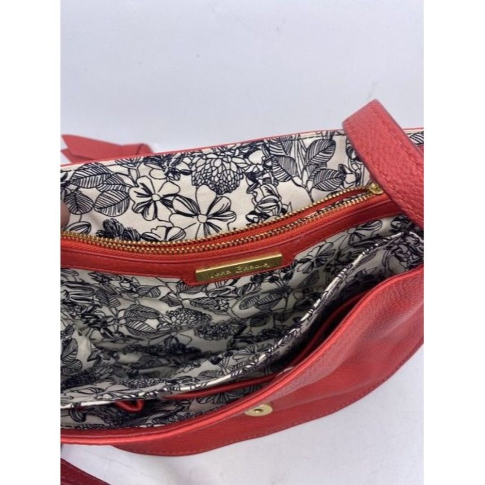 Vera Bradley Carson Saddle Red Leather Cross Body Bag - Picture 8 of 10
